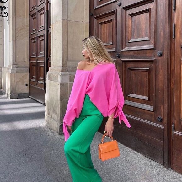 Zara Tops - ZARA Flowy Blouse Top Ties New pink Barbiecore Barbie Core